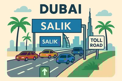 Dubai toll road system illustration